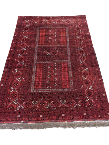 238 x 162 cm Afghan Hachlu Tribal Red Rug - Rugoutlet
