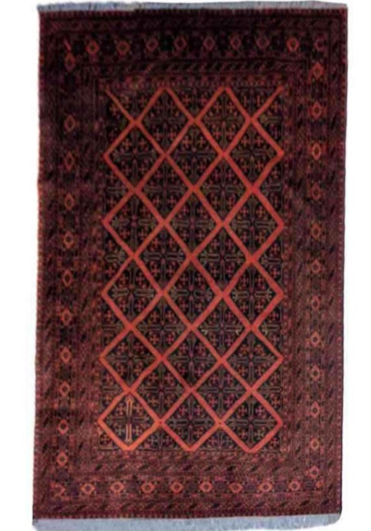 238 x 178 cm Afghan Khan Tribal Red Rug - Rugoutlet