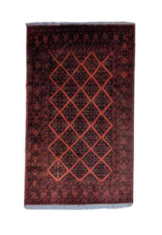 238 x 178 cm Afghan Khan Tribal Red Rug - Rugoutlet