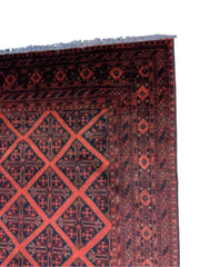 238 x 178 cm Afghan Khan Tribal Red Rug - Rugoutlet