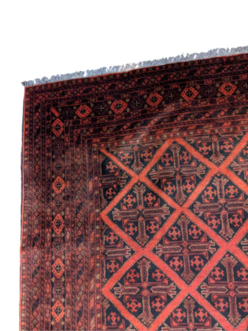 238 x 178 cm Afghan Khan Tribal Red Rug - Rugmaster