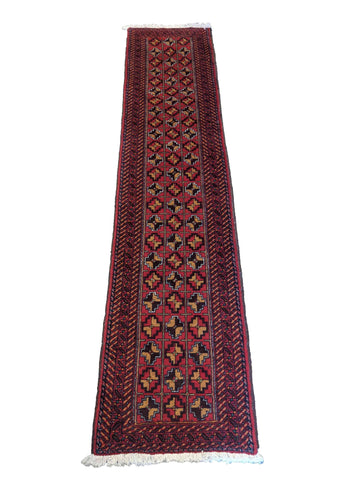 238 x 60 cm Persian Baluch Traditional Red Rug - Rugoutlet