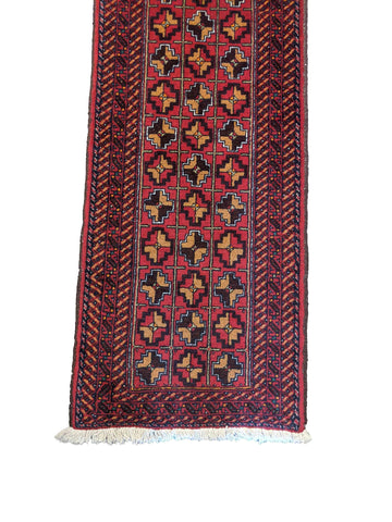 238 x 60 cm Persian Baluch Traditional Red Rug - Rugoutlet