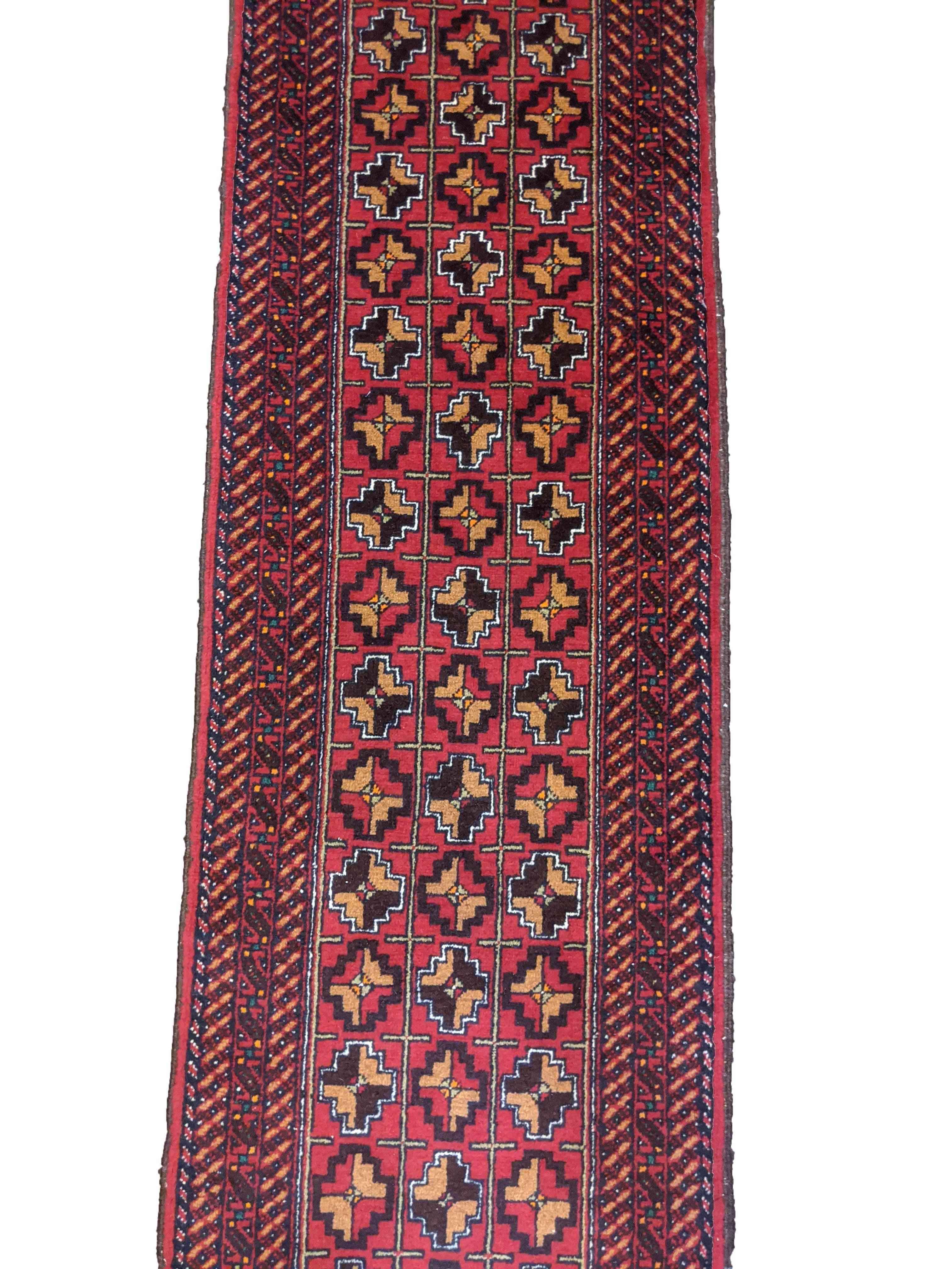 238 x 60 cm Persian Baluch Traditional Red Rug - Rugmaster