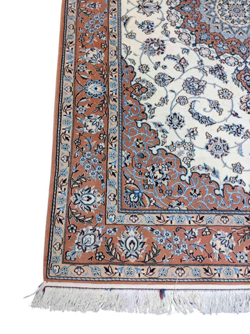 240 x 141 cm Traditional Handmade Traditional Salmon Rug - Rugmaster