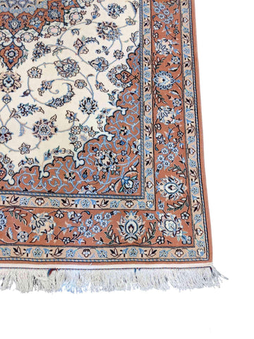 240 x 141 cm Traditional Handmade Traditional Salmon Rug - Rugmaster