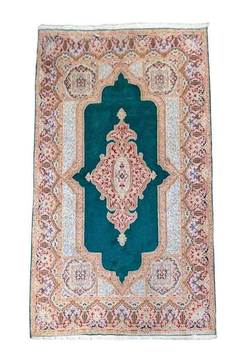 240 x 142 cm Kerman Traditional Green Rug - Rugmaster