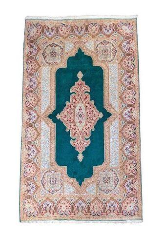 240 x 142 cm Kerman Traditional Green Rug - Rugmaster
