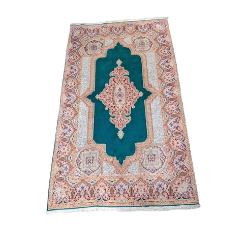 240 x 142 cm Kerman Traditional Green Rug - Rugmaster
