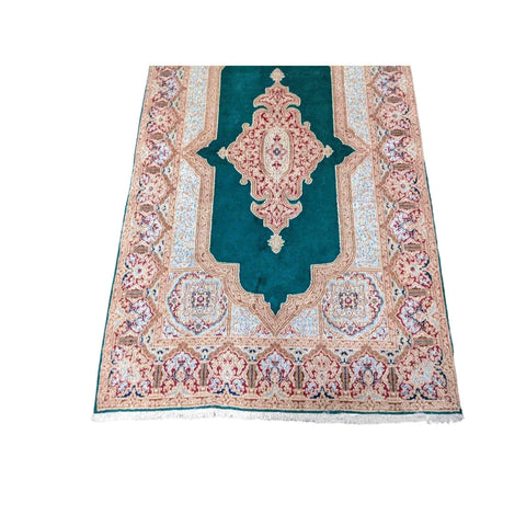 240 x 142 cm Kerman Traditional Green Rug - Rugmaster