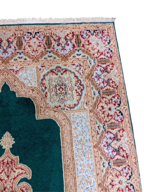 240 x 142 cm Kerman Traditional Green Rug - Rugmaster