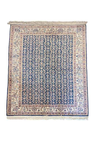 240 x 150 cm Tabriz Geometric Blue Rug - Rugoutlet