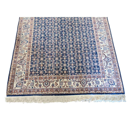 240 x 150 cm Tabriz Geometric Blue Rug - Rugoutlet