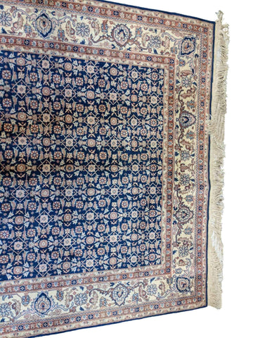 240 x 150 cm Tabriz Geometric Blue Rug - Rugoutlet