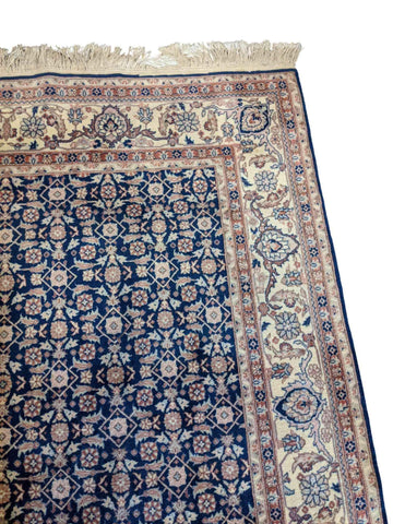 240 x 150 cm Tabriz Geometric Blue Rug - Rugoutlet