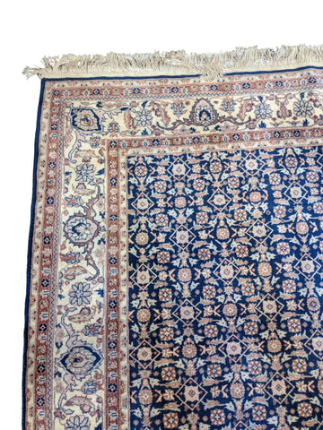 240 x 150 cm Tabriz Geometric Blue Rug - Rugoutlet