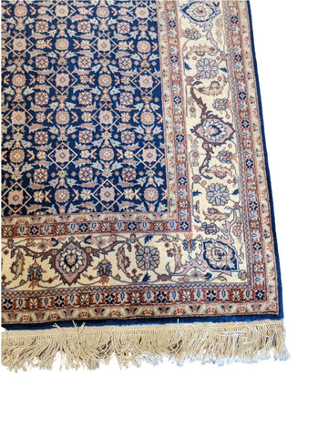 240 x 150 cm Tabriz Geometric Blue Rug - Rugoutlet