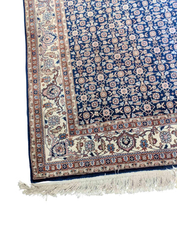 240 x 150 cm Tabriz Geometric Blue Rug - Rugoutlet