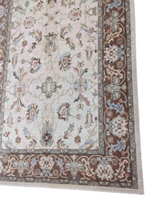 240 x 153 cm Powerloom Traditional Beige Rug - Rugmaster