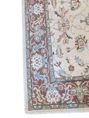 240 x 153 cm Powerloom Traditional Beige Rug - Rugmaster