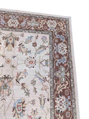 240 x 153 cm Powerloom Traditional Beige Rug - Rugmaster