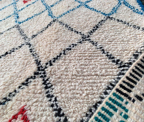 240 x 170 cm White Tribal Moroccan Berber Tribal Beige Rug - Rugoutlet