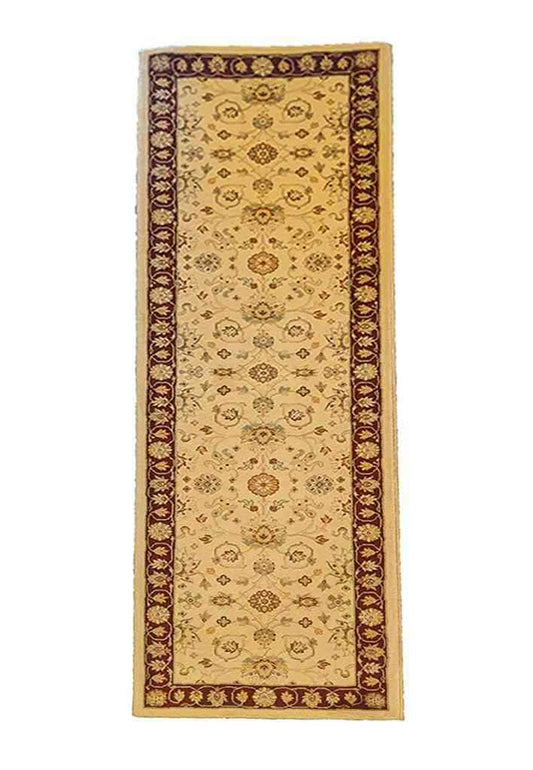 240 x 67 cm kashan powerl loom Traditional Yellow Rug - Rugmaster