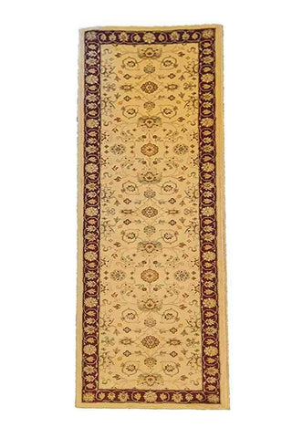 240 x 67 cm kashan powerl loom Traditional Yellow Rug - Rugoutlet