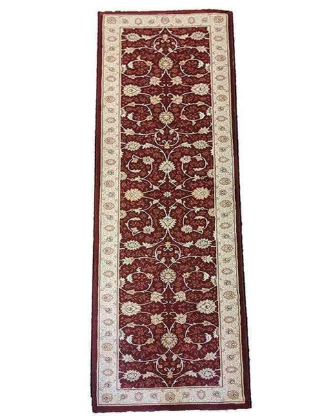 240 x 67 cm kashan powerloom Traditional Brown Rug - Rugoutlet