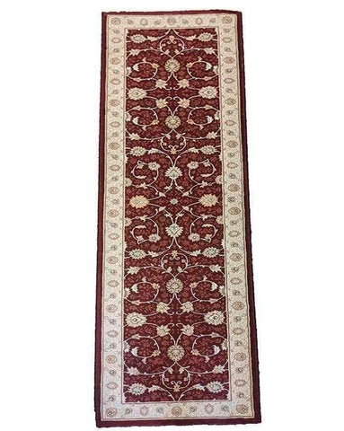 240 x 67 cm kashan powerloom Traditional Brown Rug - Rugoutlet