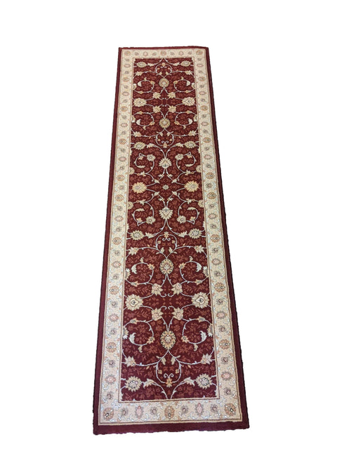 240 x 67 cm kashan powerloom Traditional Brown Rug - Rugoutlet