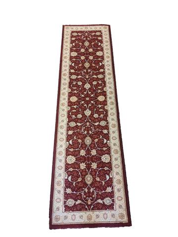 240 x 67 cm kashan powerloom Traditional Brown Rug - Rugoutlet