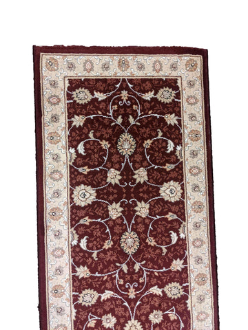 240 x 67 cm kashan powerloom Traditional Brown Rug - Rugoutlet