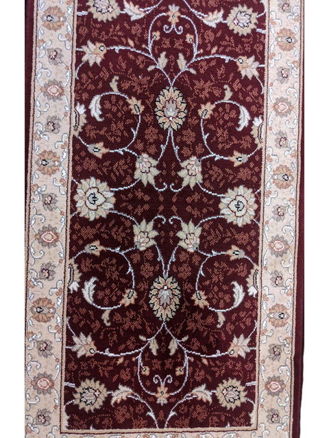 240 x 67 cm kashan powerloom Traditional Brown Rug - Rugoutlet