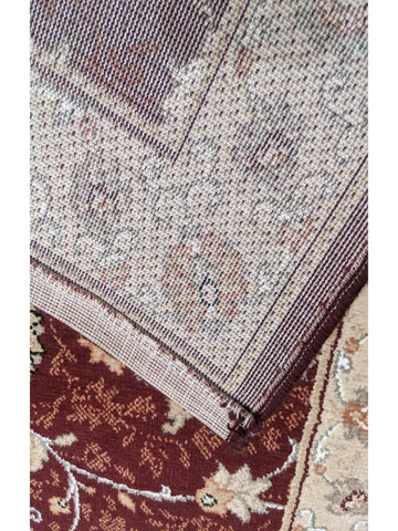 240 x 67 cm kashan powerloom Traditional Brown Rug - Rugoutlet
