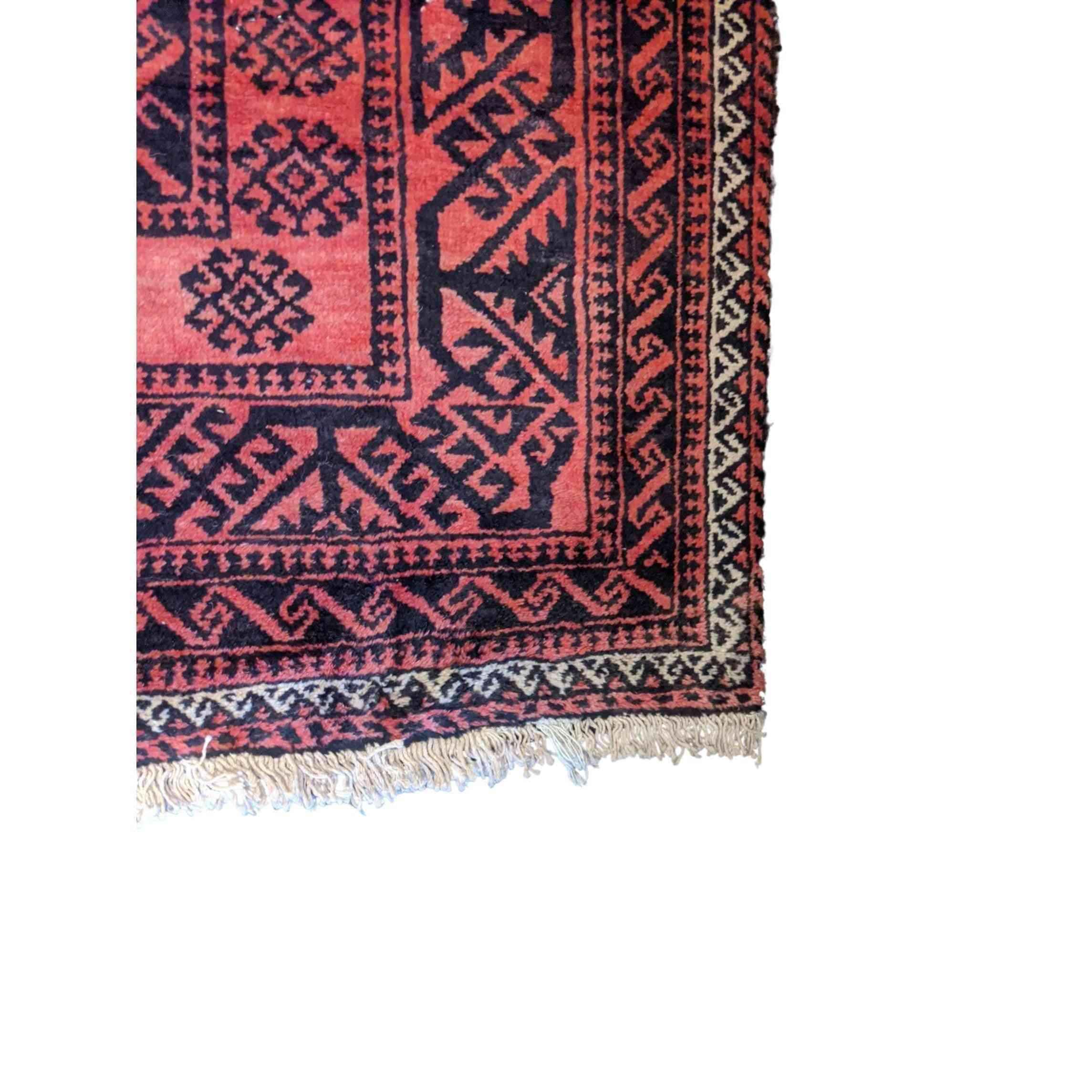 242 x 127 cm Fine Persian Baluch Traditional Red Rug - Rugmaster