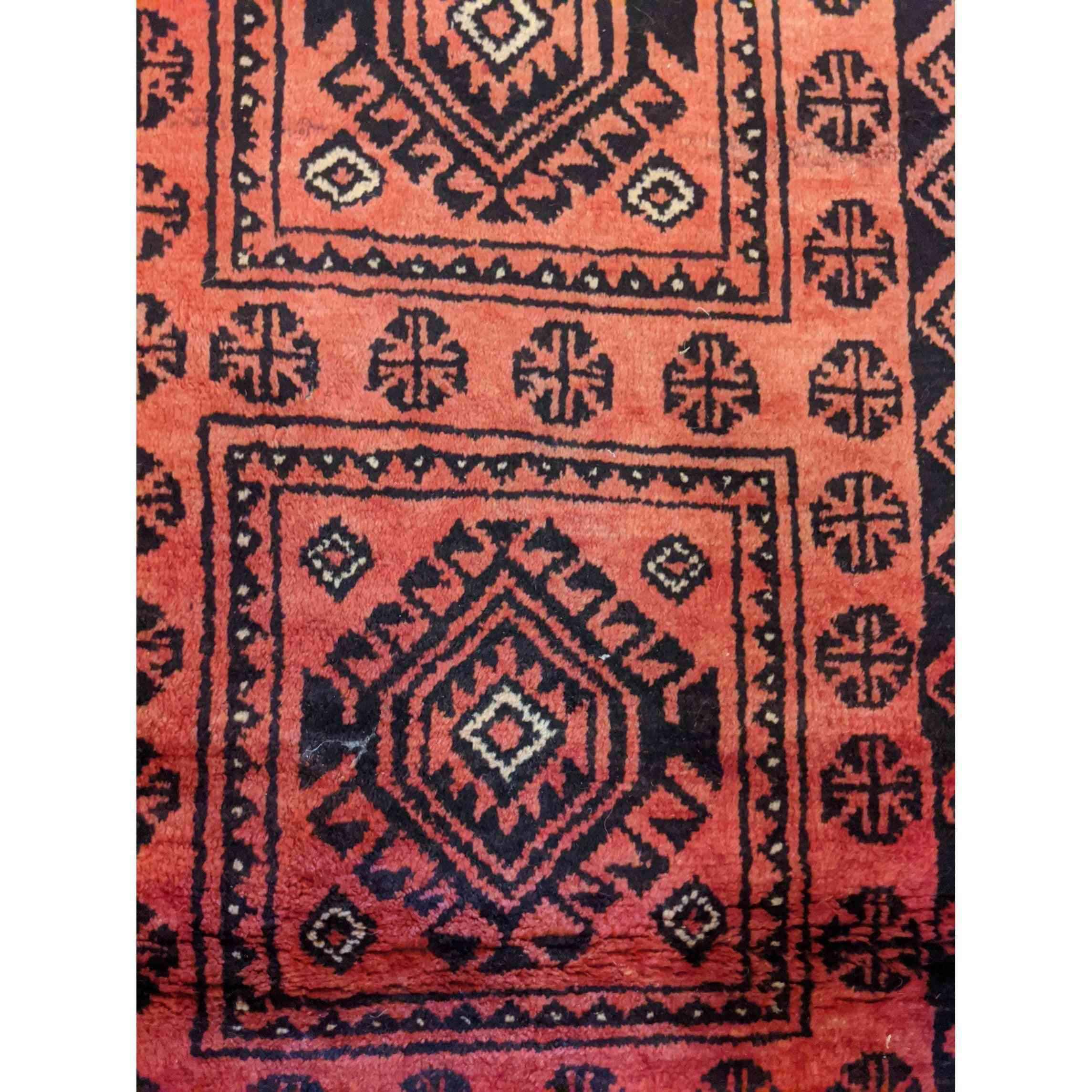 242 x 127 cm Fine Persian Baluch Traditional Red Rug - Rugmaster