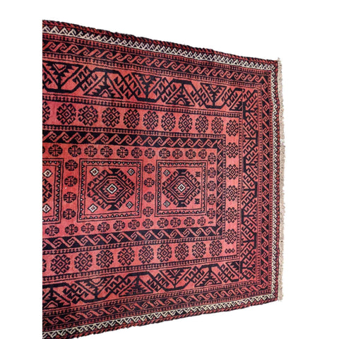 242 x 127 cm Fine Persian Baluch Traditional Red Rug - Rugoutlet
