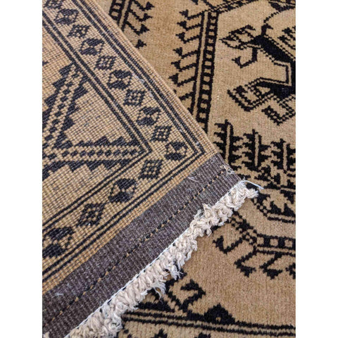 243 x 156 cm Golden Afghan Tribal Beige Rug - Rugmaster