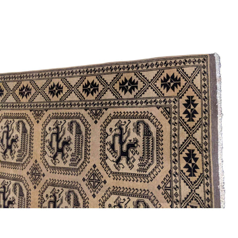 243 x 156 cm Golden Afghan Tribal Beige Rug - Rugmaster