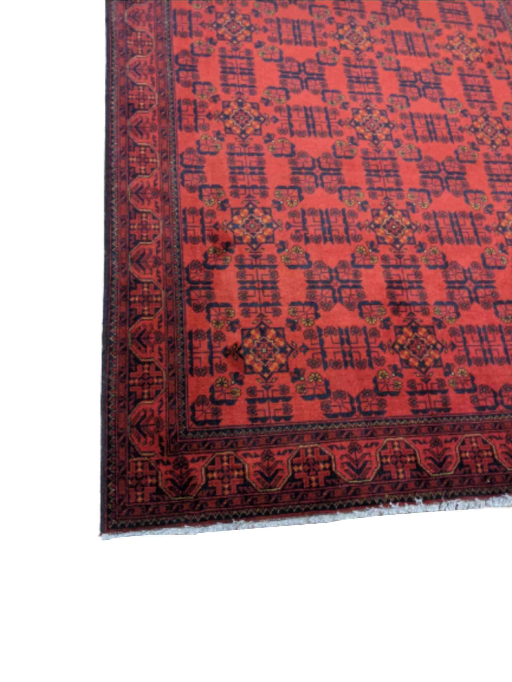 243 x 171 cm Afghan Khan Tribal Red Rug - Rugoutlet