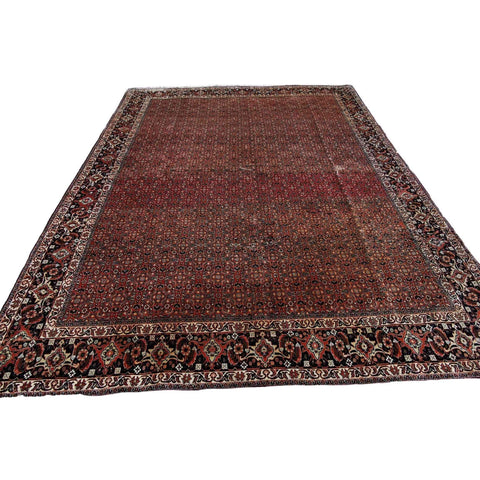 244 x 256 cm Persian Bijar Traditional Red Rug - Rugmaster