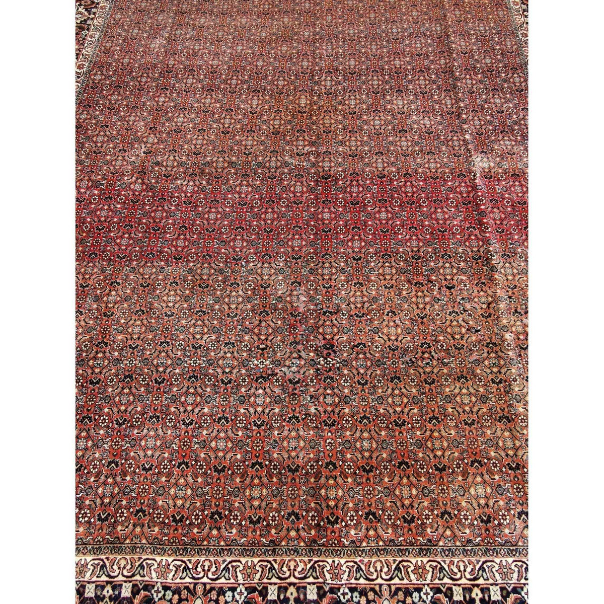 244 x 256 cm Persian Bijar Traditional Red Rug - Rugoutlet