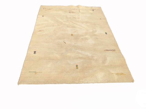 245 x 175 cm Nomadic Persian Gabbeh Tribal Beige Rug - Rugoutlet