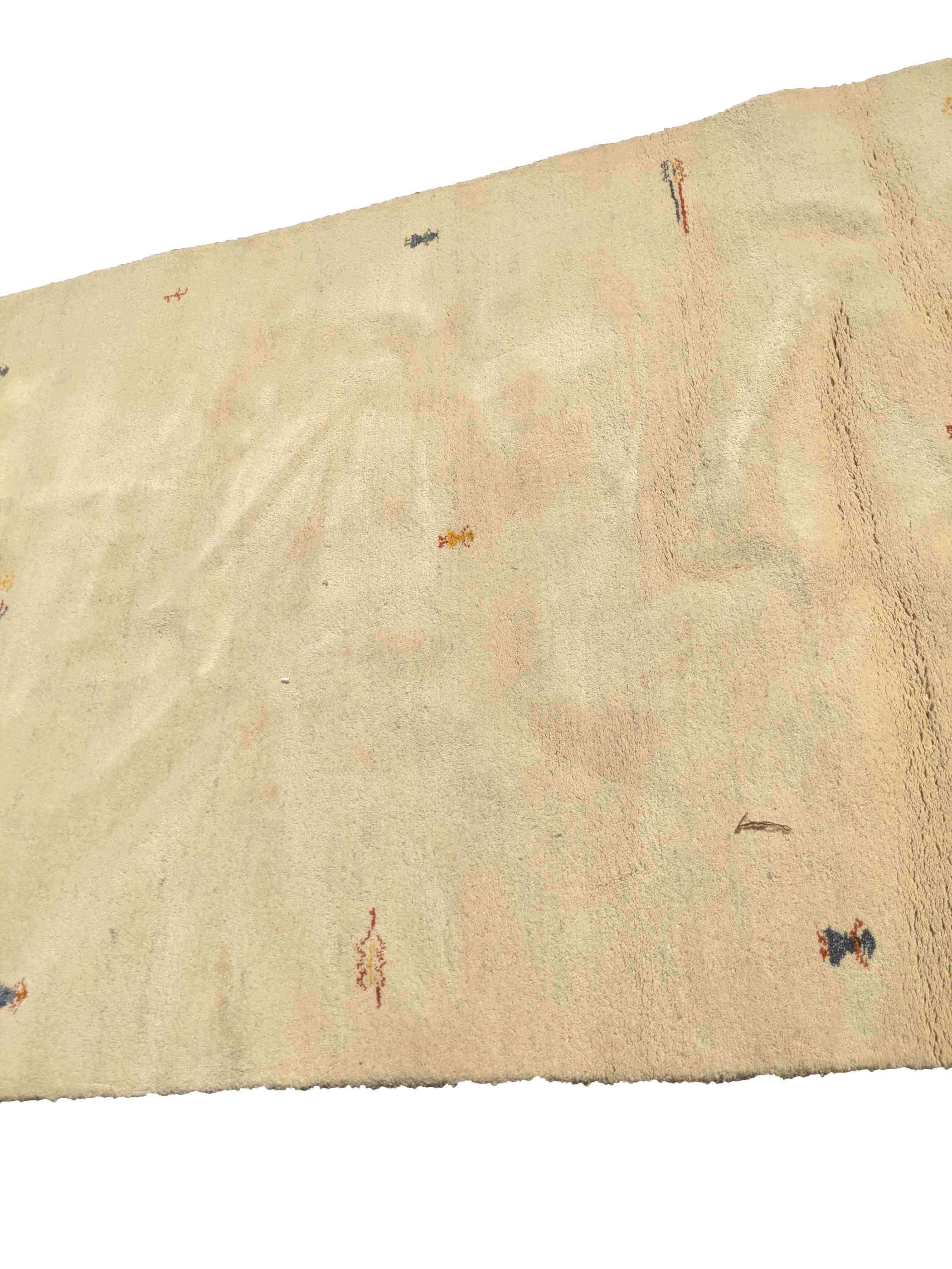 245 x 175 cm Nomadic Persian Gabbeh Tribal Beige Rug - Rugoutlet