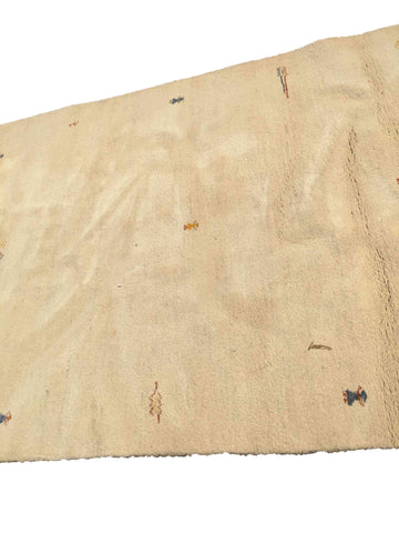 245 x 175 cm Nomadic Persian Gabbeh Tribal Beige Rug - Rugoutlet
