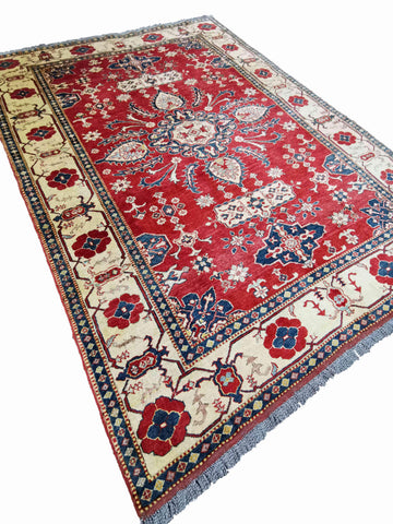 245 x 180 cm Kazak Modern Red Rug - Rugmaster