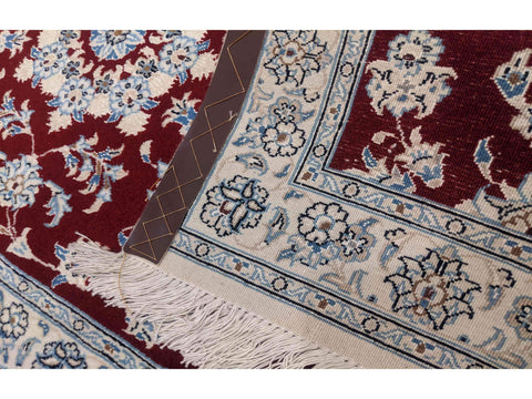 245 x 79 cm Fine nain silk and wool Traditional Red Rug - Rugoutlet