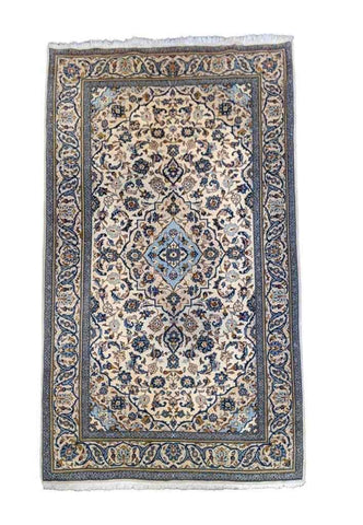 246 x 145 cm Kashan Traditional Beige Large Rug - Rugmaster