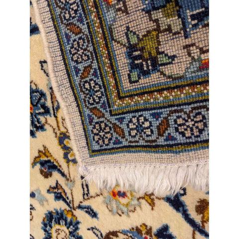 246 x 145 cm Kashan Traditional Beige Large Rug - Rugmaster